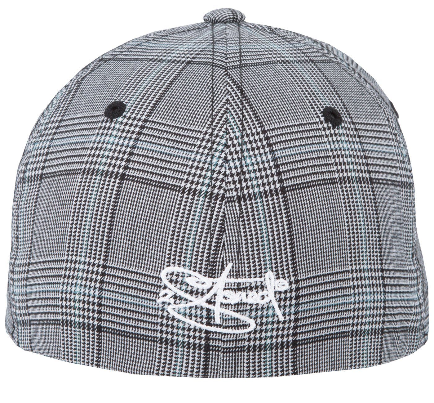 2Stoned Flex und Cap geschlossen, mittleres Herren Glen Profil Crown Schwarz/Weiß Cap Check Stick Front, Damen von Flexfit 2Stoned mit hinten verstärkte