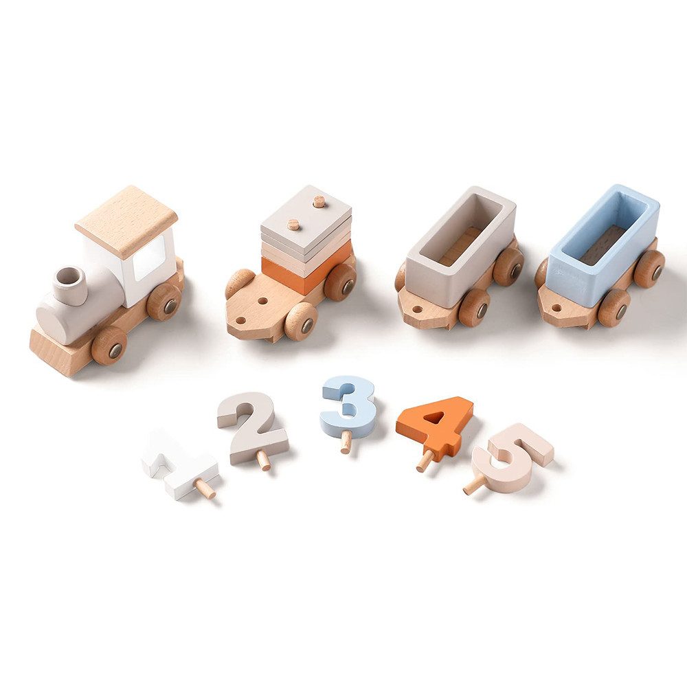 CLTYQ Zug-Set mit Sortierwürfeln,Lernspielzeug,Montessori Holzspielzeug Spi günstig online kaufen