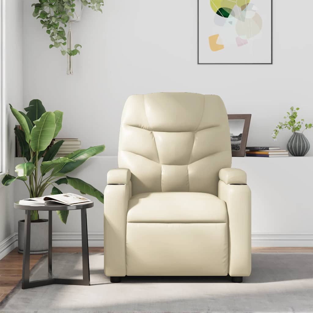 vidaXL Sessel Massagesessel Creme Kunstleder (1-St) günstig online kaufen