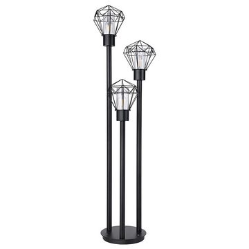 etc-shop Pollerleuchte, Leuchtmittel nicht inklusive, Außenstehleuchte Wegelampe Gartenleuchte Gitter schwarz 3x E27 H 170cm