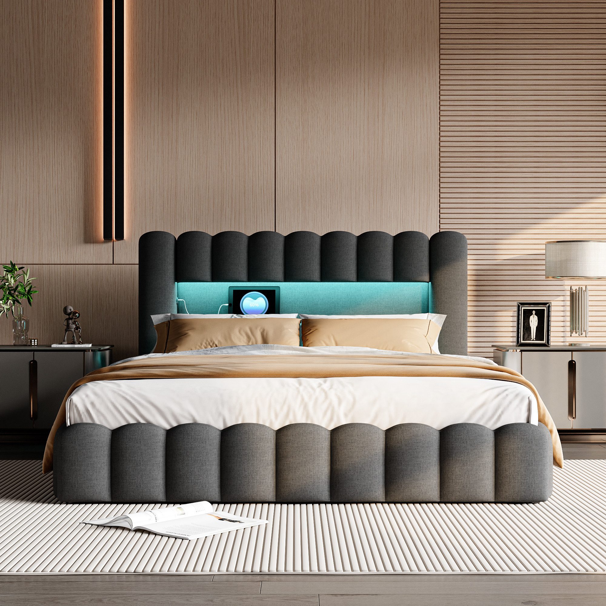 PXloue Polsterbett Doppelbett Jugendbett (ohne Matratze), günstig online kaufen