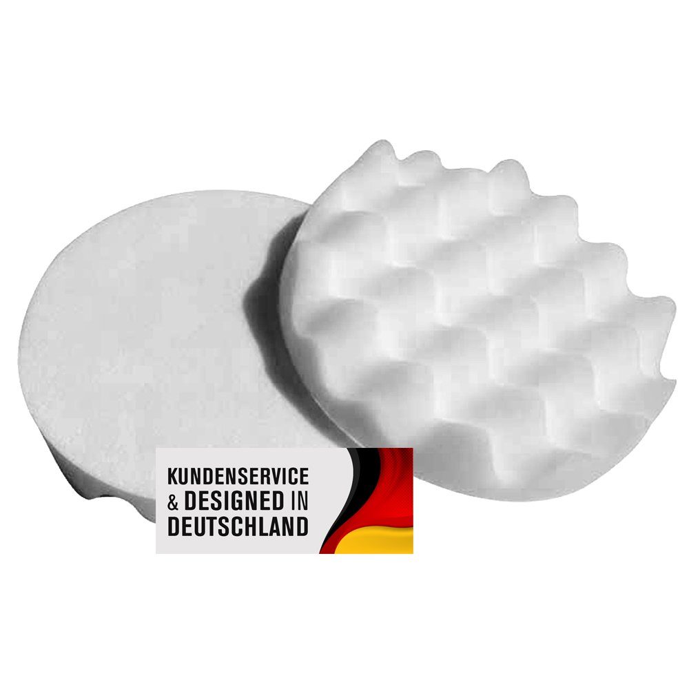 Duke-Handel Polierschwamm Polier-Zubehör Polierpads gewaffelt, beige, 150mm, SOFT, (Set, 2 St., Polierpad mit ⌀ 15cm für Autopolitur), Klett-Aufnahme, Auswaschbar, Reißfest, Microporen
