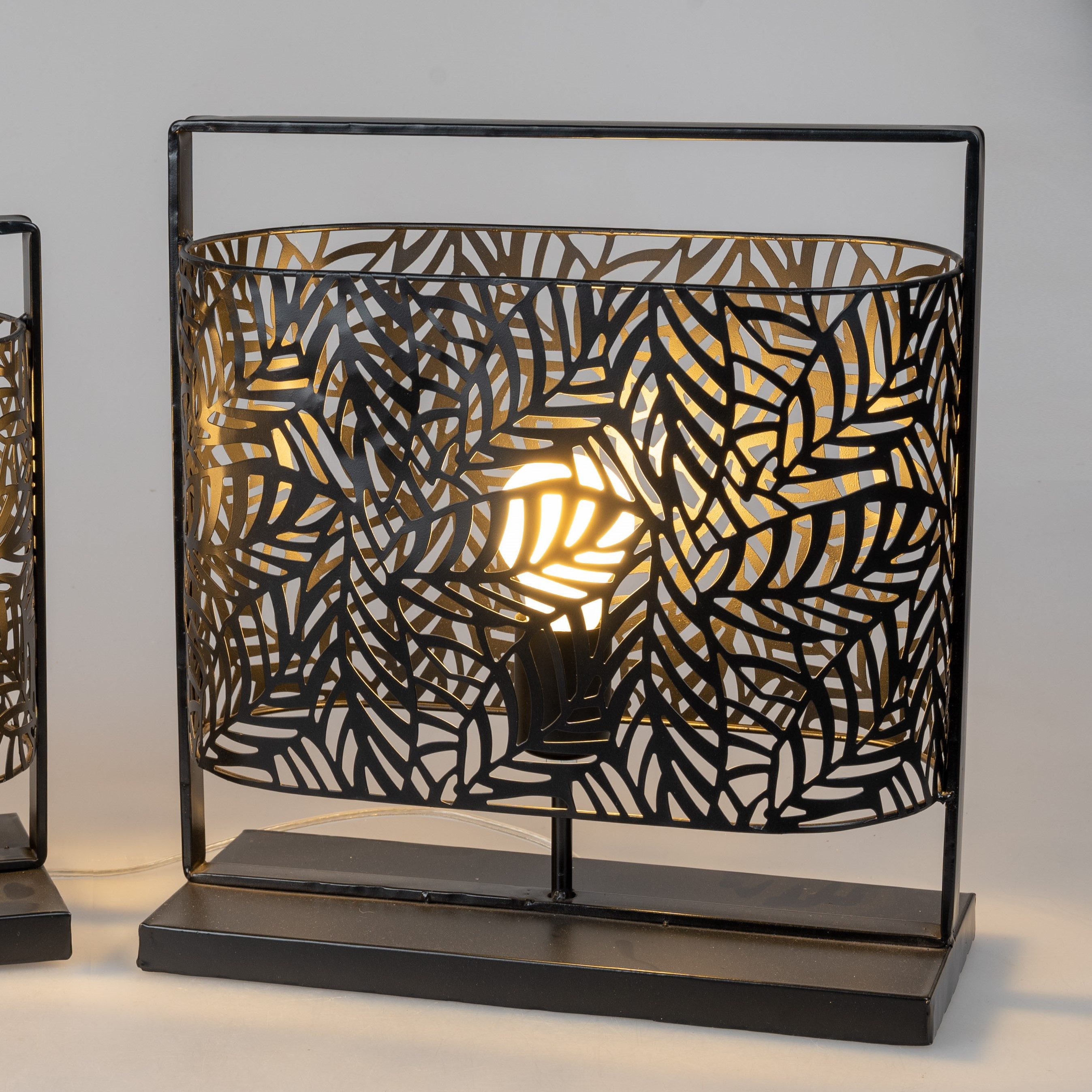 formano Nachttischlampe Blätter, Farbe: Schwarz, Motiv: Blätter günstig online kaufen