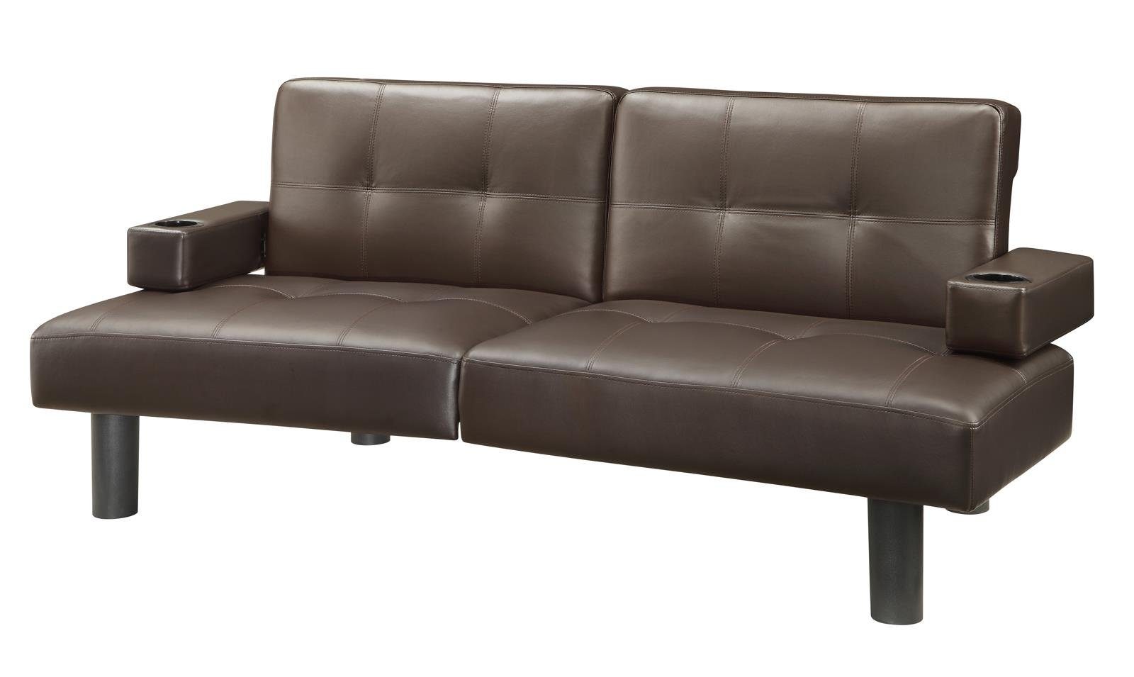 Kunstleder, Schlafsofa Schlafsofa Armlehne braun Länge Bezug aus mit Mainstays, loft24 181 cm,