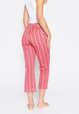 AENGELS Bundfaltenhose Hose Cropped Bootcut mit Print