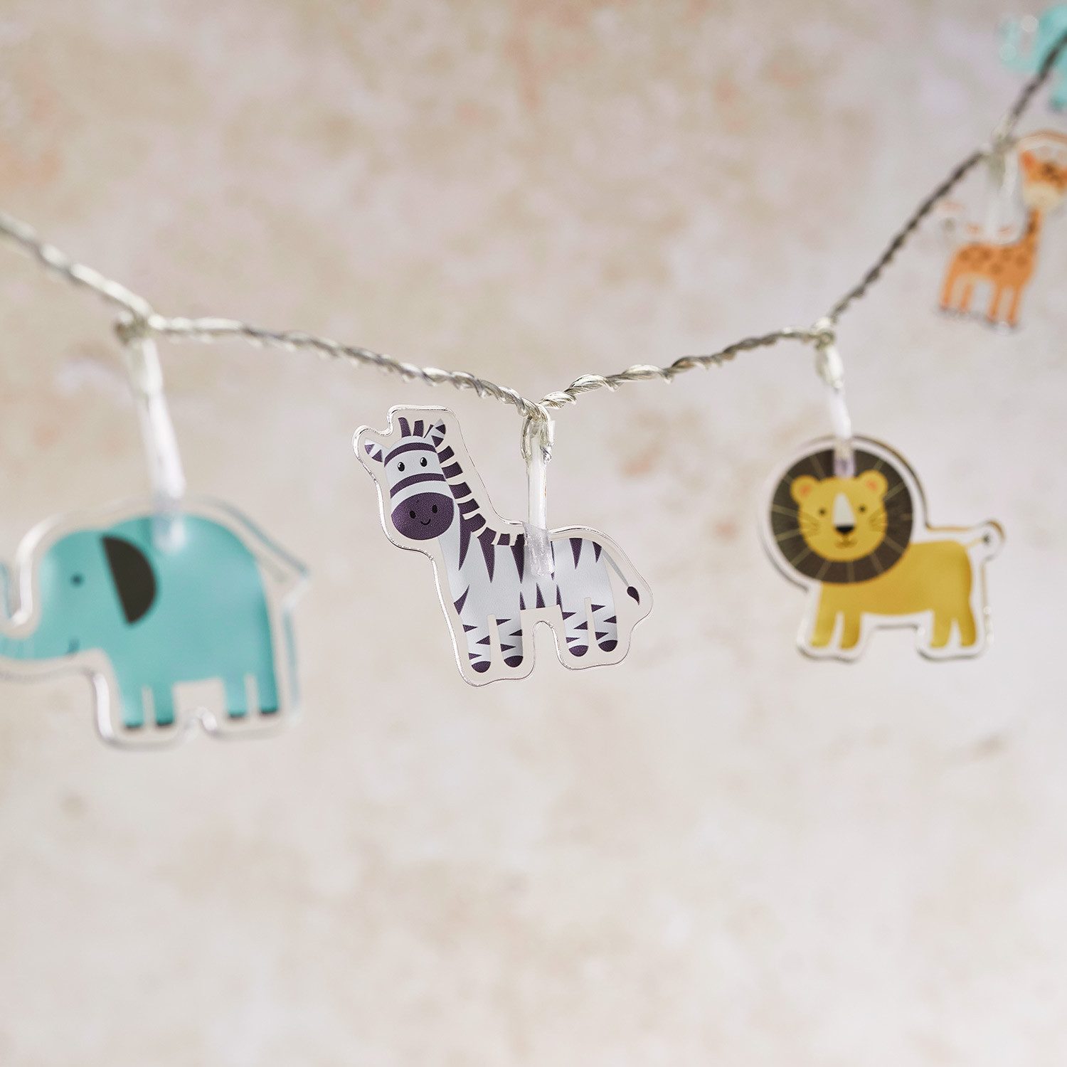 Lights4fun LED-Lichterkette 12er Safari Lichterkette Kinderzimmer
