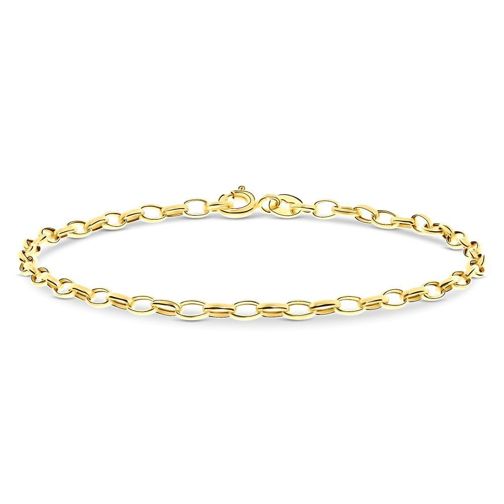 Miore Goldarmband MSIL4022B Damen Figaro Kettenarmband, aus 14K (585) Gelbgold - 19,5 cm, Made in Italy
