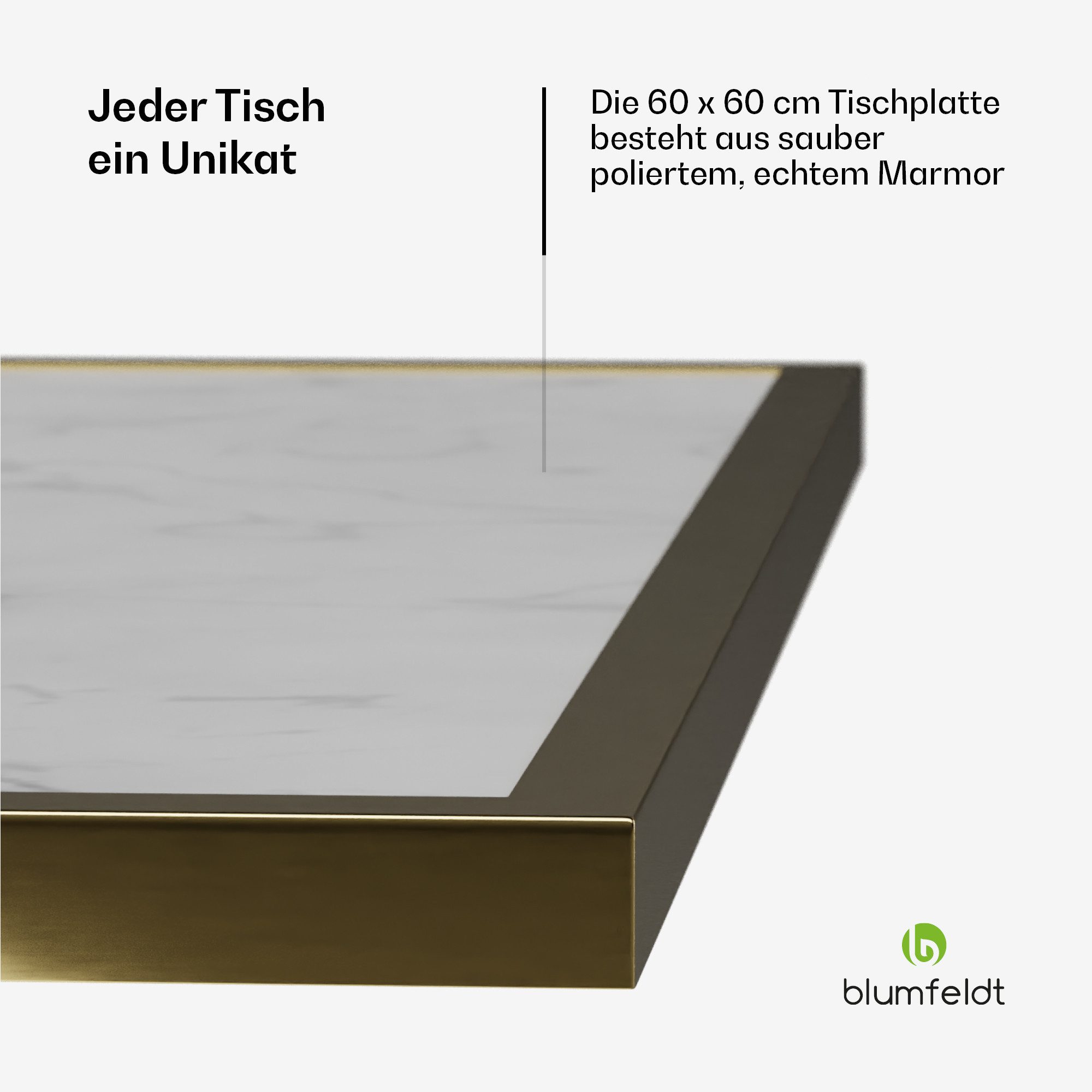 blumfeldt Beistelltisch Patras Lux (1 Tisch), Marmortischplatte Hausbar Küche Bistro-Tisch