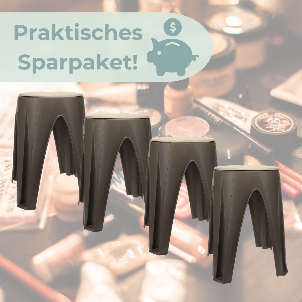 GarPet Sitzhocker 4er Set Hocker Duschhocker Sitzhocker Drehhocker Schminkhocker