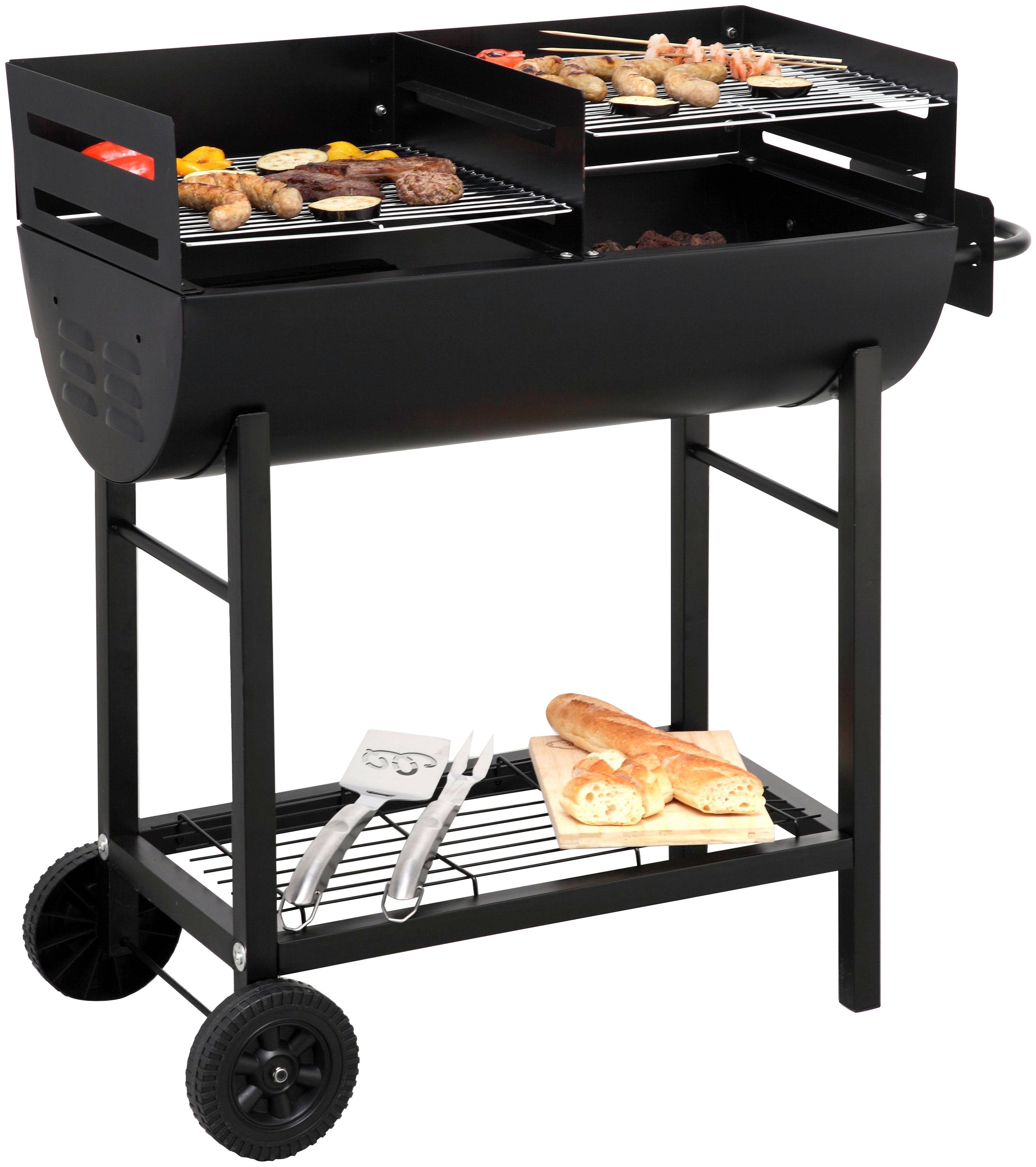 Tepro Holzkohlegrill Grillfass Detroit, BxTxH: 94x43x92 cm