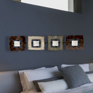 BOLTZE Wanddekoobjekt, Wand Objekt Eisen Relief Farbmix Wohn Zimmer Dekoration Quadrate 78