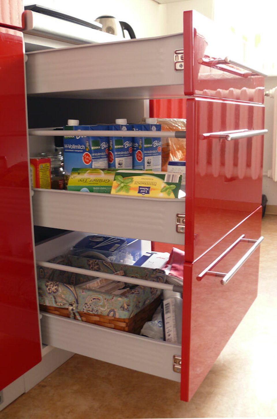 Feldmann-Wohnen Küchenzeile BRERRA CDB, (Schubladen mit Teilauszug und Soft-Close-Funktion), 490x50x168cm weiß matt / verkehrsweiß lackiert, 13-teilig