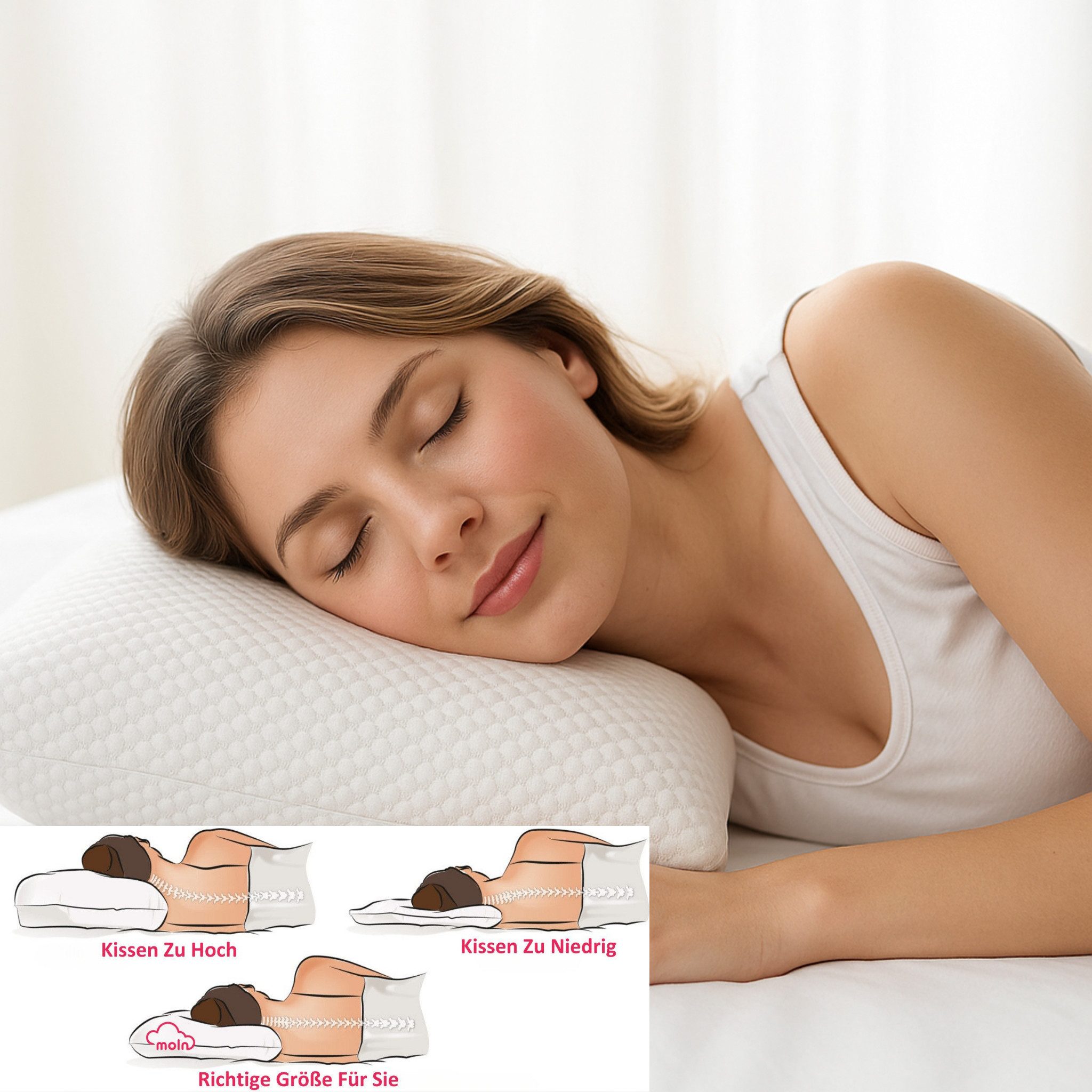 gowoll Kopfkissen Memory Foam Viscoschaum Nackenstützkissen Kopfkissen 40x6 günstig online kaufen