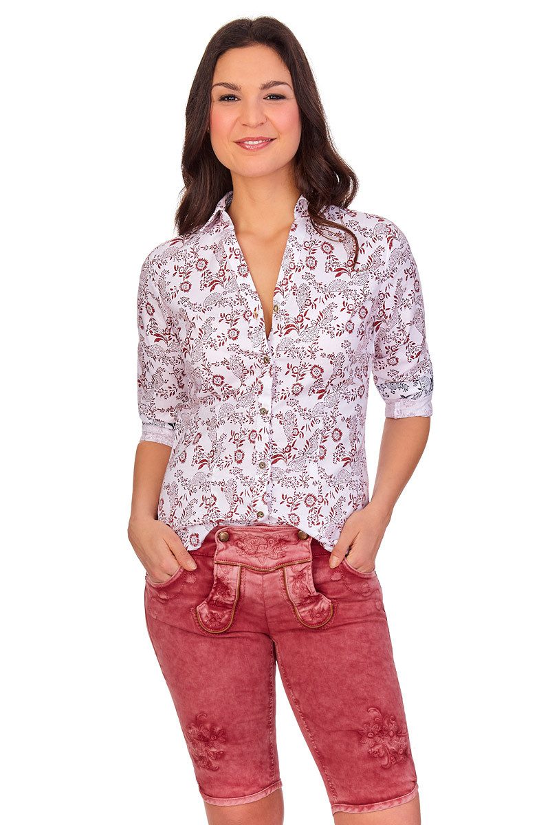 Hatico Trachtenbluse Trachtenbluse - HANNAH - dunkelblau, bordeaux