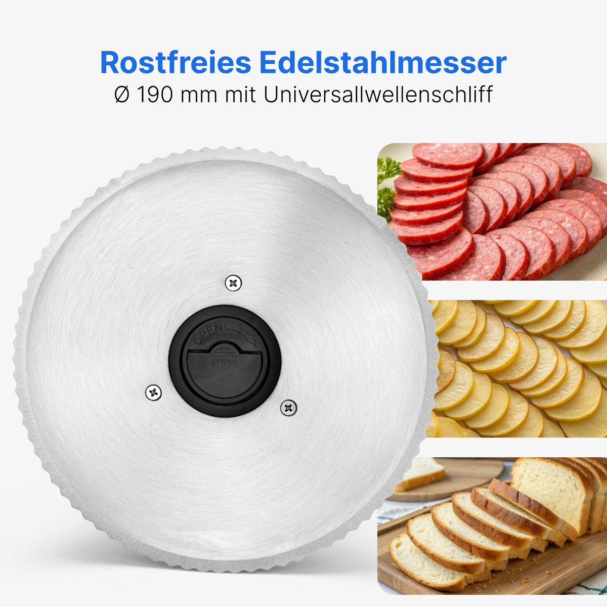BOMANN Allesschneider MA 451 CB, mit großem Edelstahlmesser (190 mm), 150 W