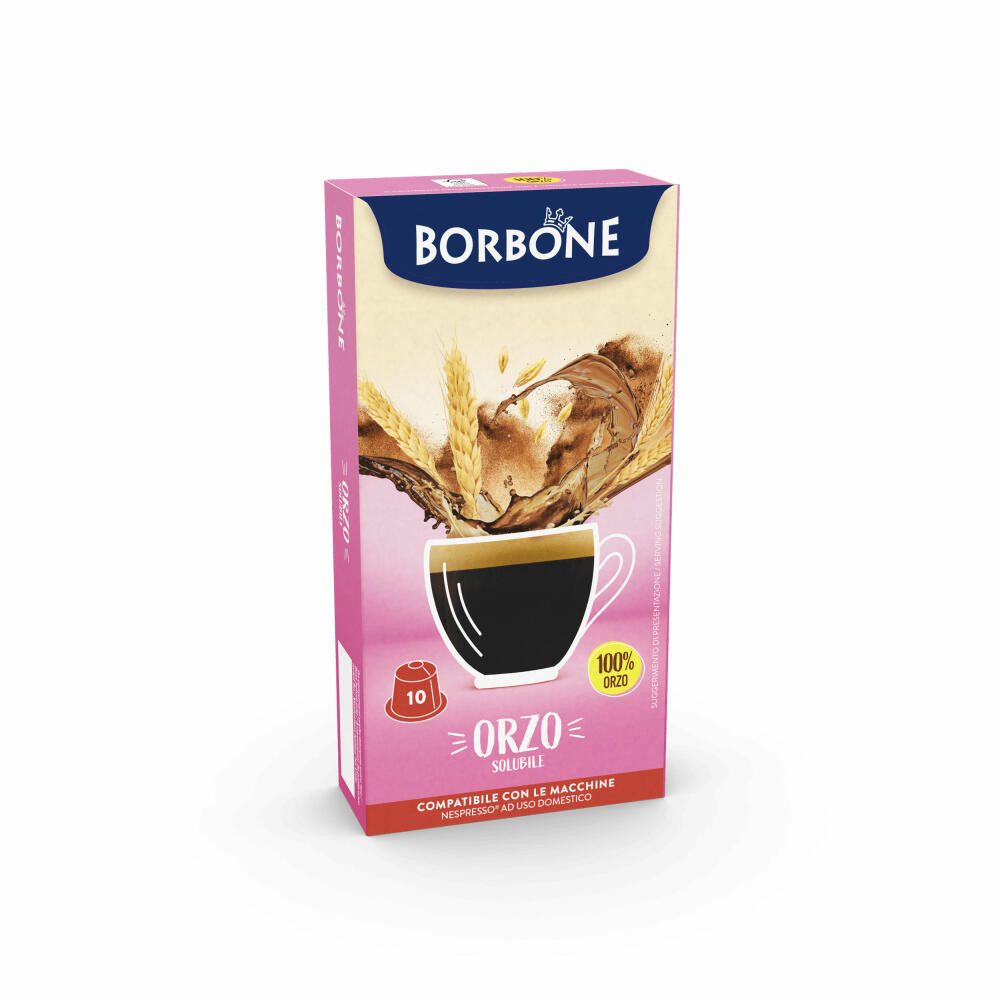 Caffè Borbone Mixgetränk Gerste, 10 Kapseln, Kompatibel mit dem Nespresso-Kapselsystem*