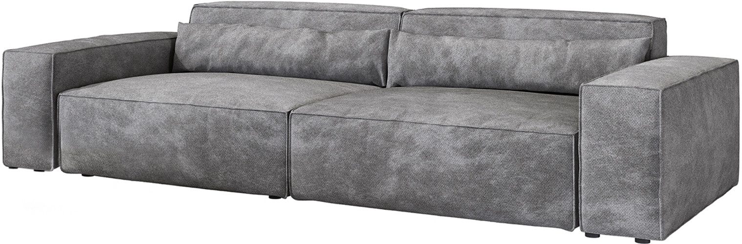 DELIFE Big-Sofa Sirpio, XL Mikrofaser Taupe 270x130 cm