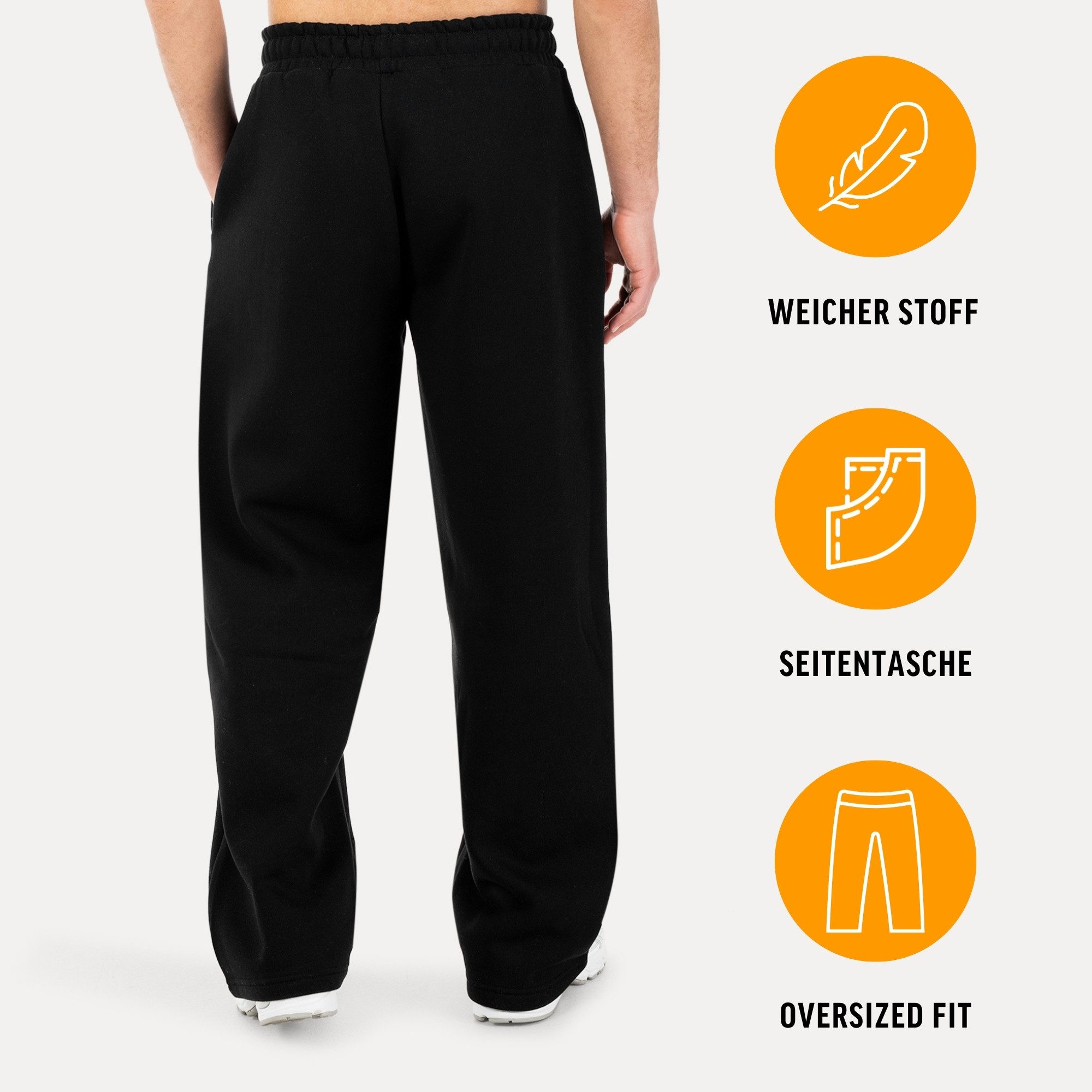 Smilodox Jogginghose Kaleo, Jogger Oversized mit Tunnelzug, elastischem Bund und Logo Praktische Seitentaschen Komfortable Passform Gym Freizeit