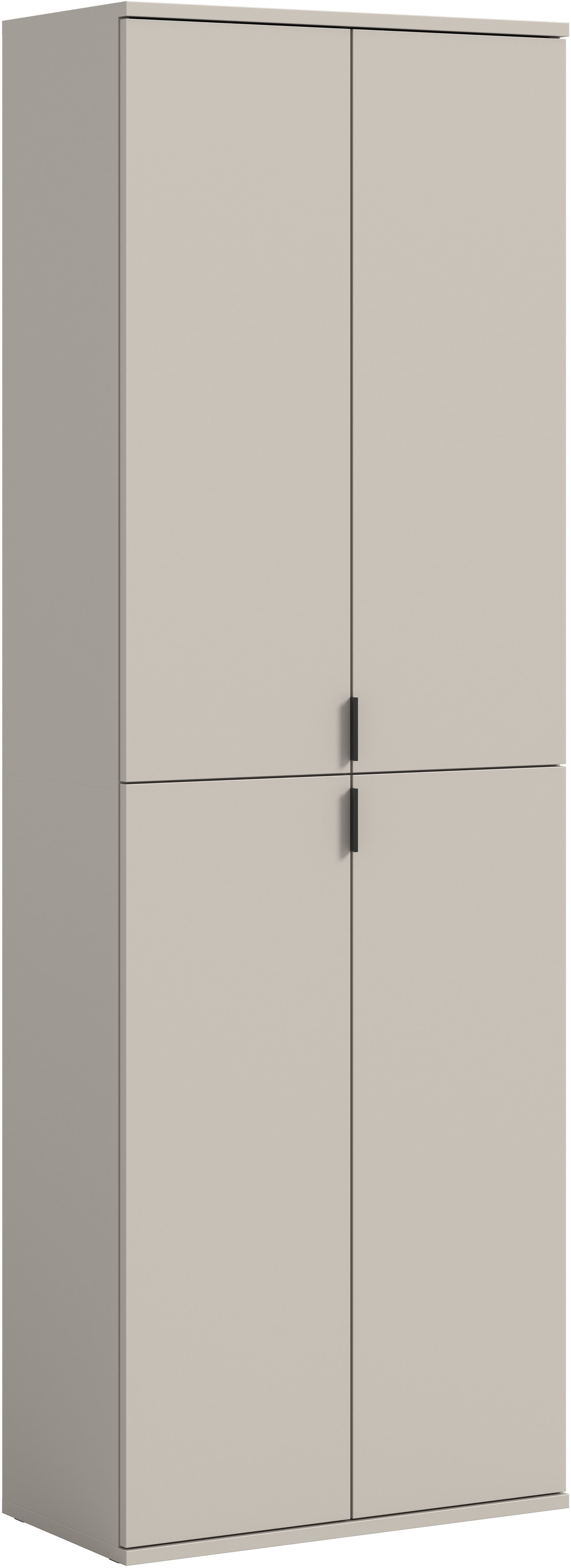 Home affaire Garderobenschrank TRONDHEIM, Höhe 193 cm, 4 Türen, 9 Fächer, 7 Einlegeböden (inkl. ausziehbarer Kleiderstange, in verschiedenen Farben erhältlich) Schrank, Hochschramk, Mehrzweckschrank, Universalschrank, Flur, Diele