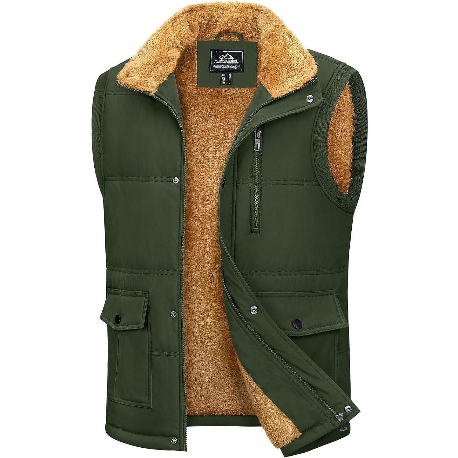 LuxusKollektion Fleeceweste Winterweste Herren Gefüttert Outdoor Fleeceweste Ärmellos Thermo