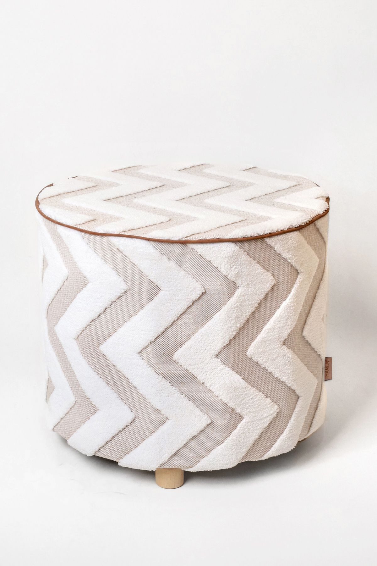en.casa Polsterbank (1-St), Pouf mit waschbarem Bezug 40 x 32 x /**/ cm Textil Beige 89860275
