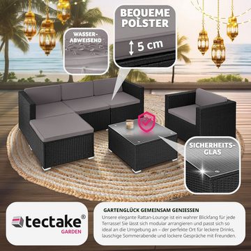 tectake Loungeset Lignano mit Sessel, (Set, 6-tlg)