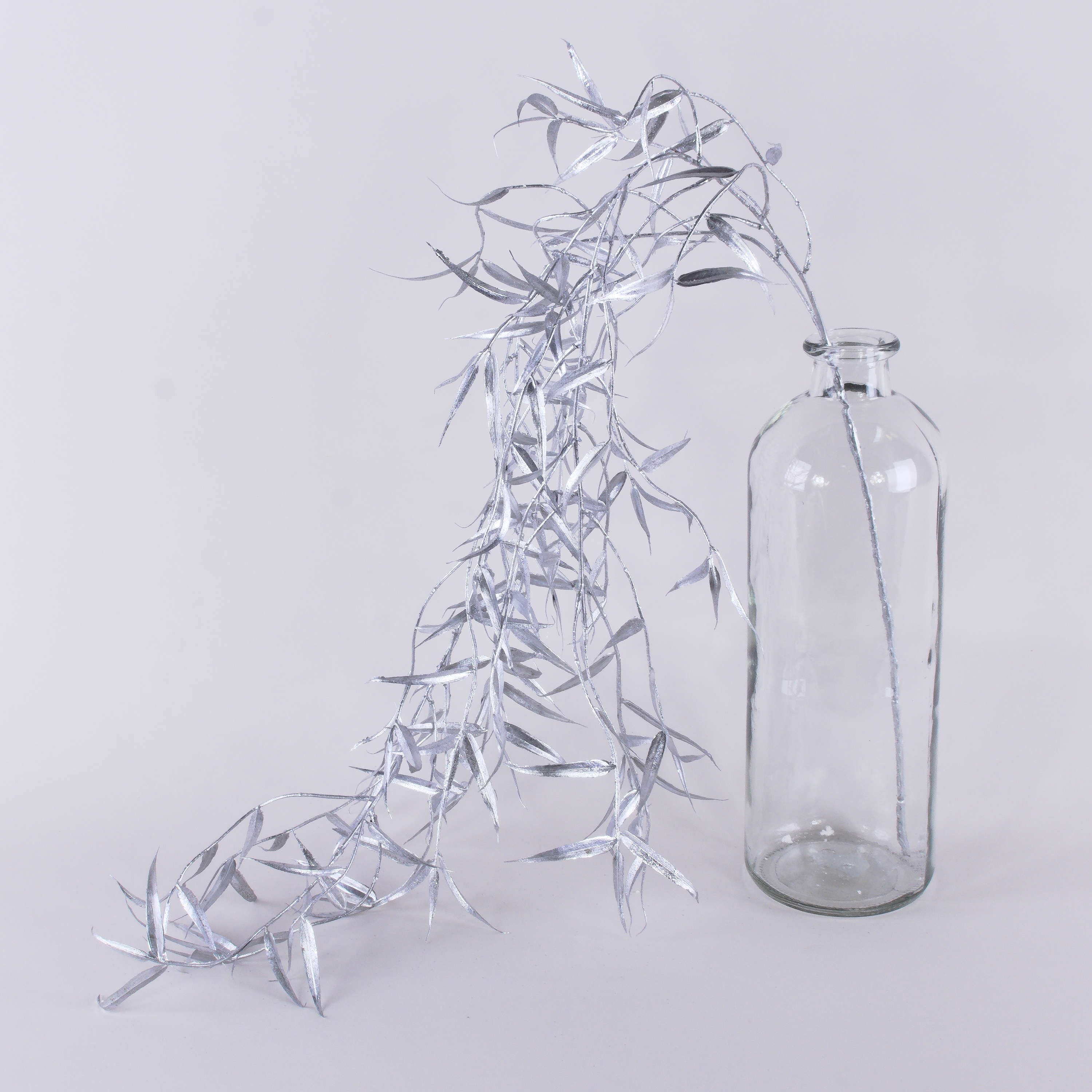 Kunstzweig Künstlicher Trauerweidenzweig DIMMI, Glitzer, Silber, 100cm Weide (Trauerweide), artplants, Höhe 100.0 cm