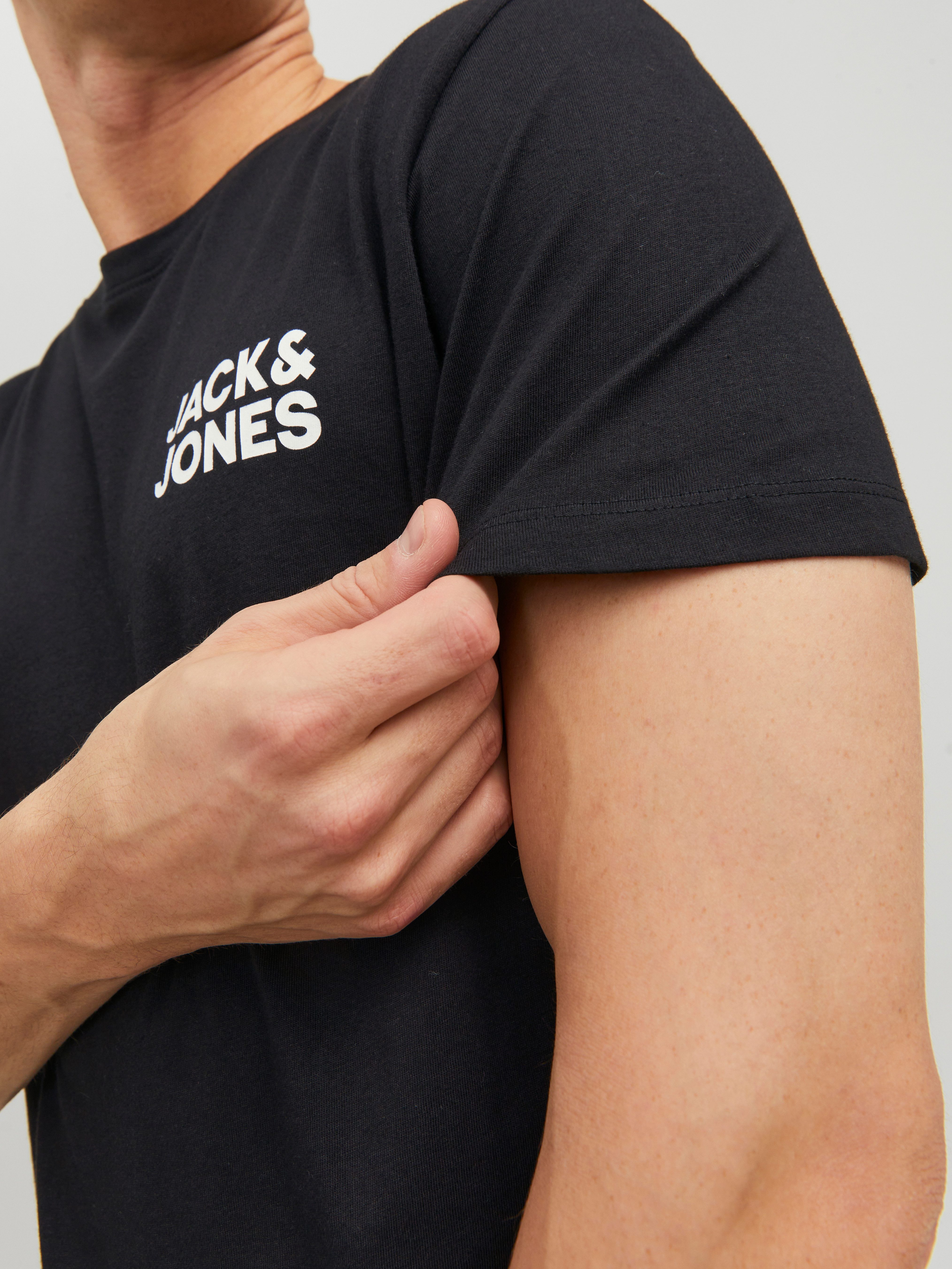 Jack & Jones T-Shirt JJECORP Herren-Tee mit figurbetonter Silhouette bedruckt, modisch, schmal, Baumwolle, Rundhals – Bild 4 von 5