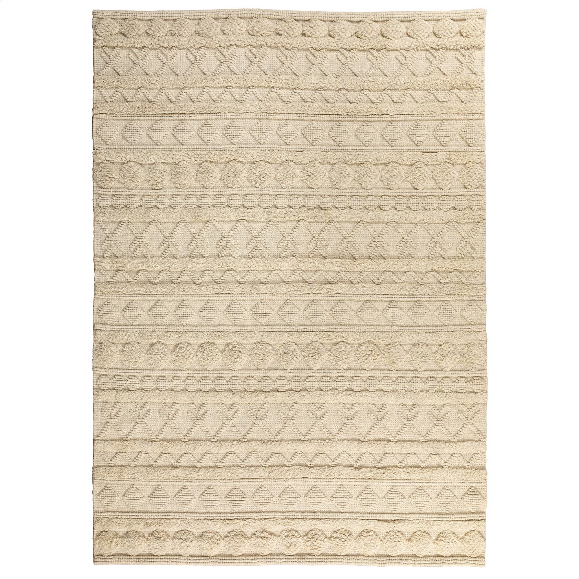 Steffensmeier Wollteppich Havana, Rechteckig, Kurzflor Teppich, Hoch-Tief-S günstig online kaufen