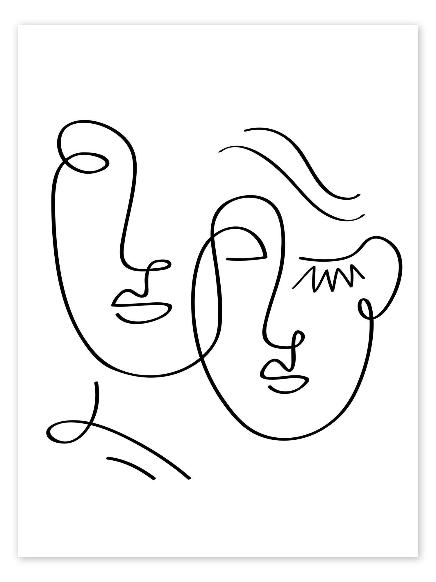 Posterlounge Wandbild Geschwister, Art Couture, erhältlich als Poster, Leinwandbild, Wandsticker oder Acrylglasbild