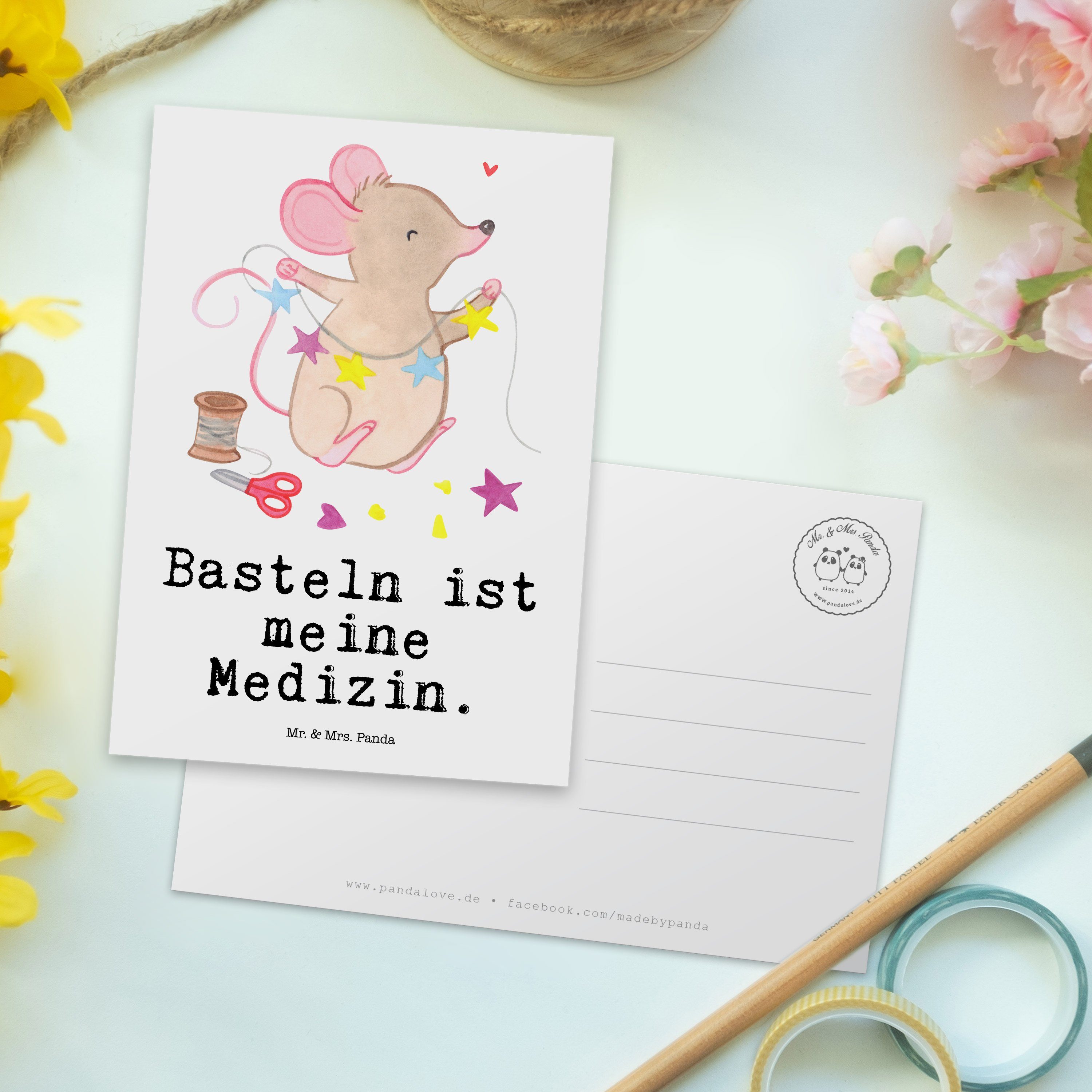 Mr. & Mrs. Panda Spor Postkarte Basteln Geschenk, Weiß Medizin - Karte, Einladung, Sport, - Maus