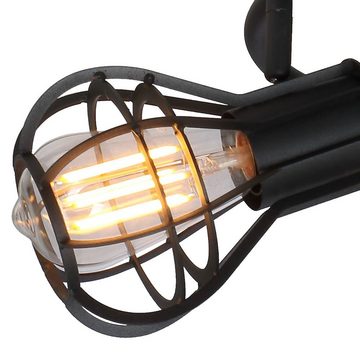 etc-shop LED Deckenleuchte, Decken Lampe Filament Wohn Zimmer Strahler Rondell Spot Käfig Leuchte
