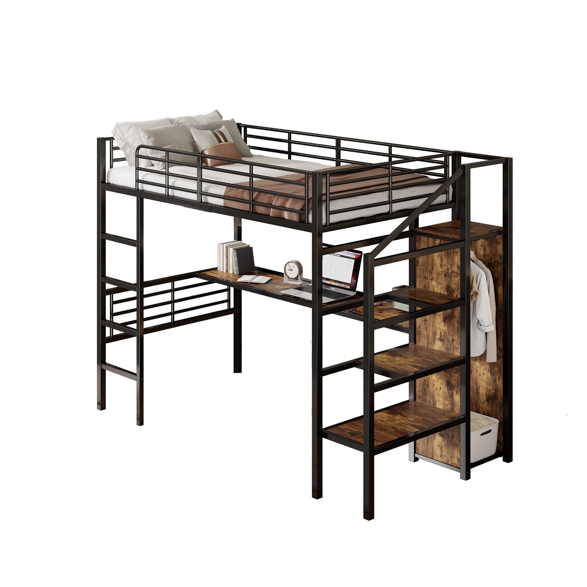 MODFU Hochbett Funktionsbett Kinderbett (Gästebett Metallbett günstig online kaufen