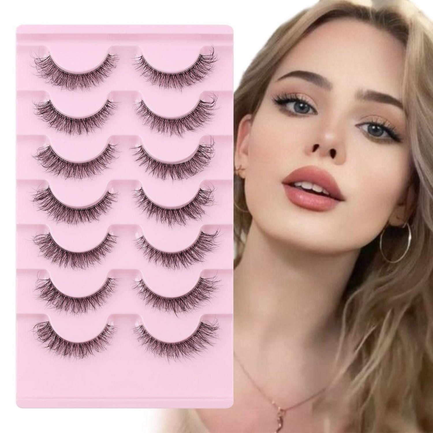LuxusKollektion Bandwimpern Falsche Wimpern Natürlicher Cat Eye Look 7 Paar