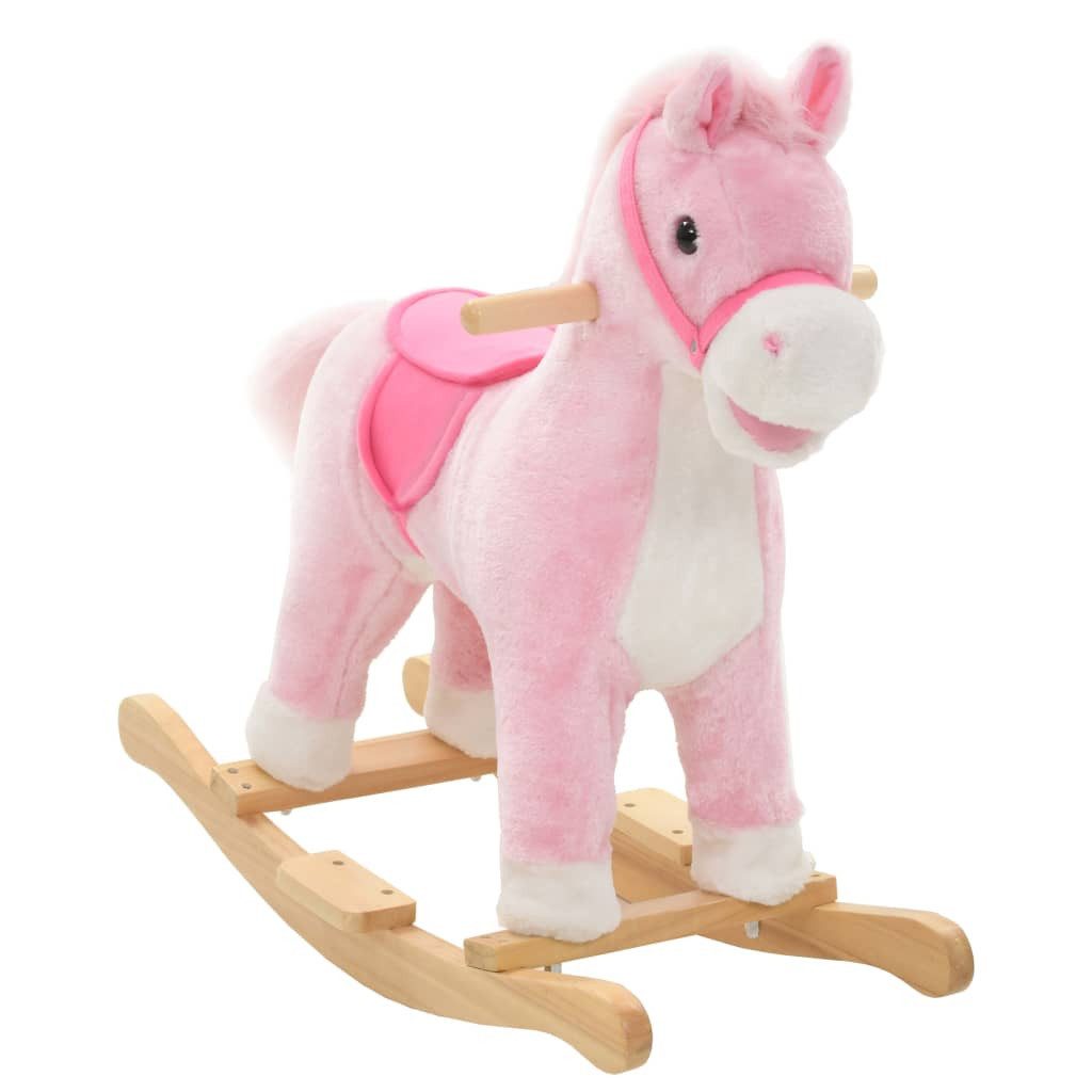 Hüpfball Schaukeltier Pferd Plüsch 65x32x58 cm Rosa