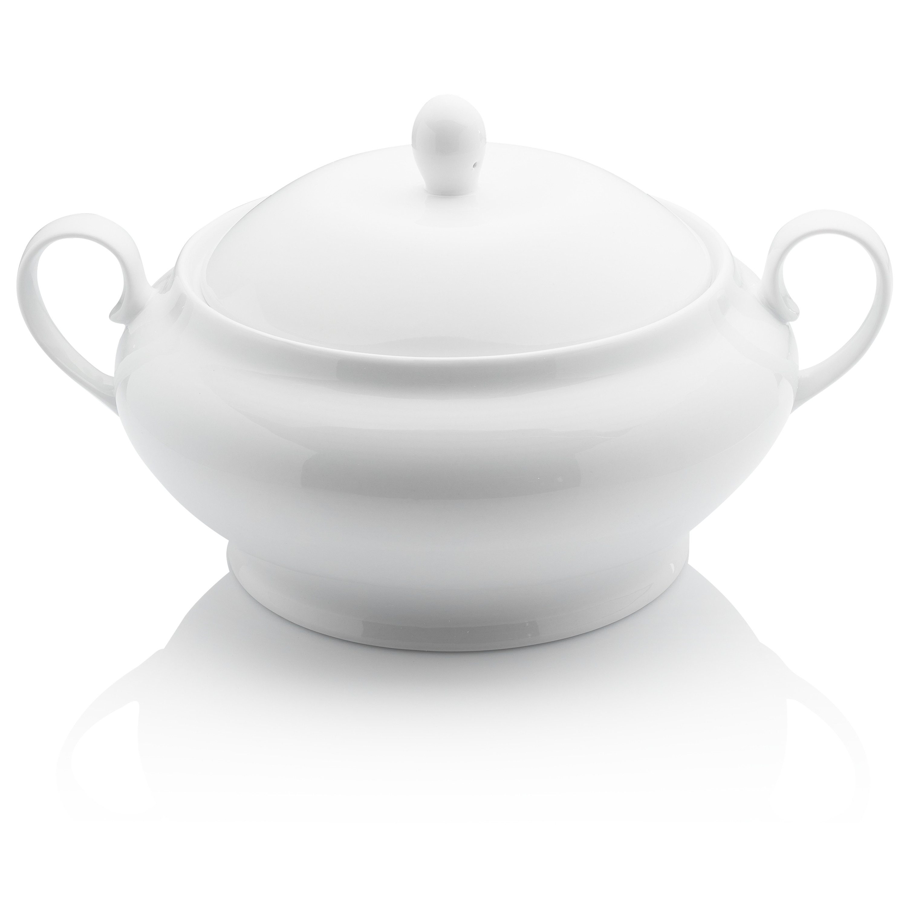 SÄNGER Suppenschüssel New Port, Porzellan, (Set, 1-tlg), Suppenterrine mit Deckel, Spülmaschinenfest, Premium Collection