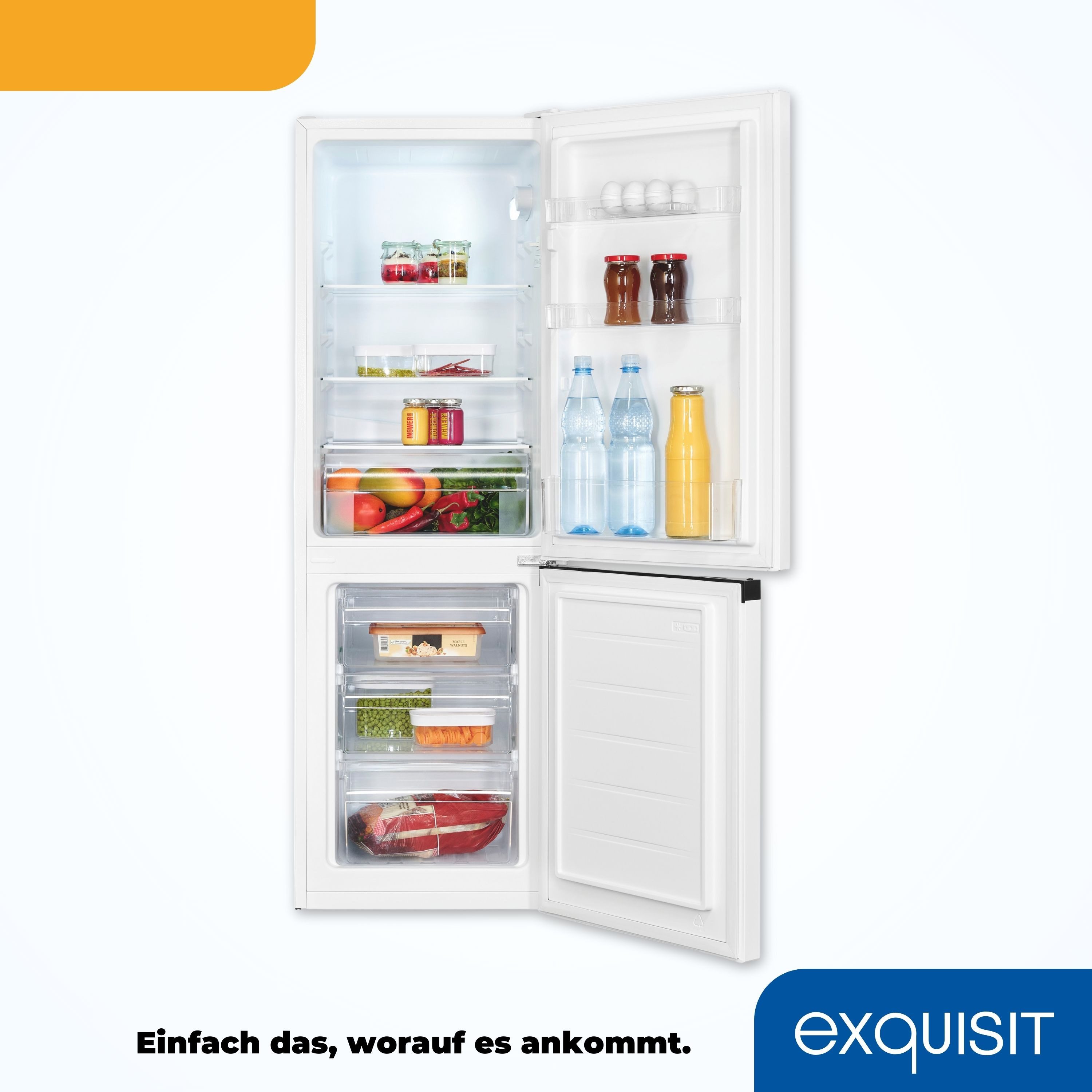 exquisit Kühl-/Gefrierkombination KGC231-60-E-050C, 144 cm hoch, 47,4 cm breit – Bild 5 von 5