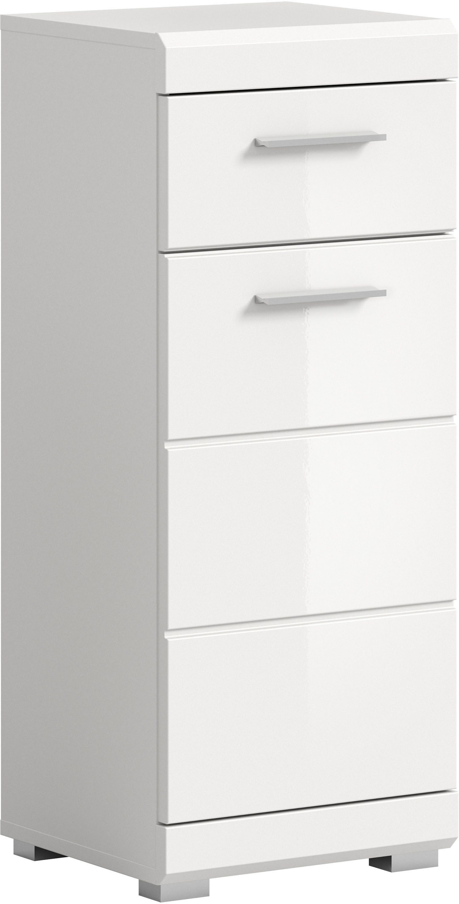 welltime Unterschrank SIENA, Breite 37cm, 1 Tür, 1 Schubkasten, 2 Fächer, MDF-Front (1-St., TOPSELLER) in verschiedenen Farben erhältlich, Badmöbel, Badschrank, Kommode, Bad