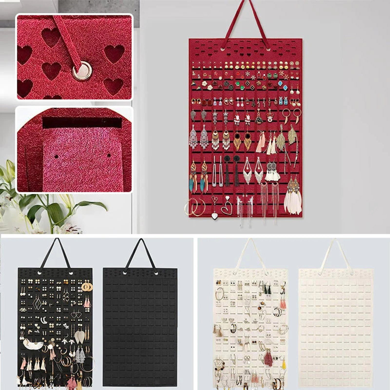 Aufhängen, Fassungsvermögen red Blusmart Großes Schmuckständer Zum Filz-Schmuck-Organizer