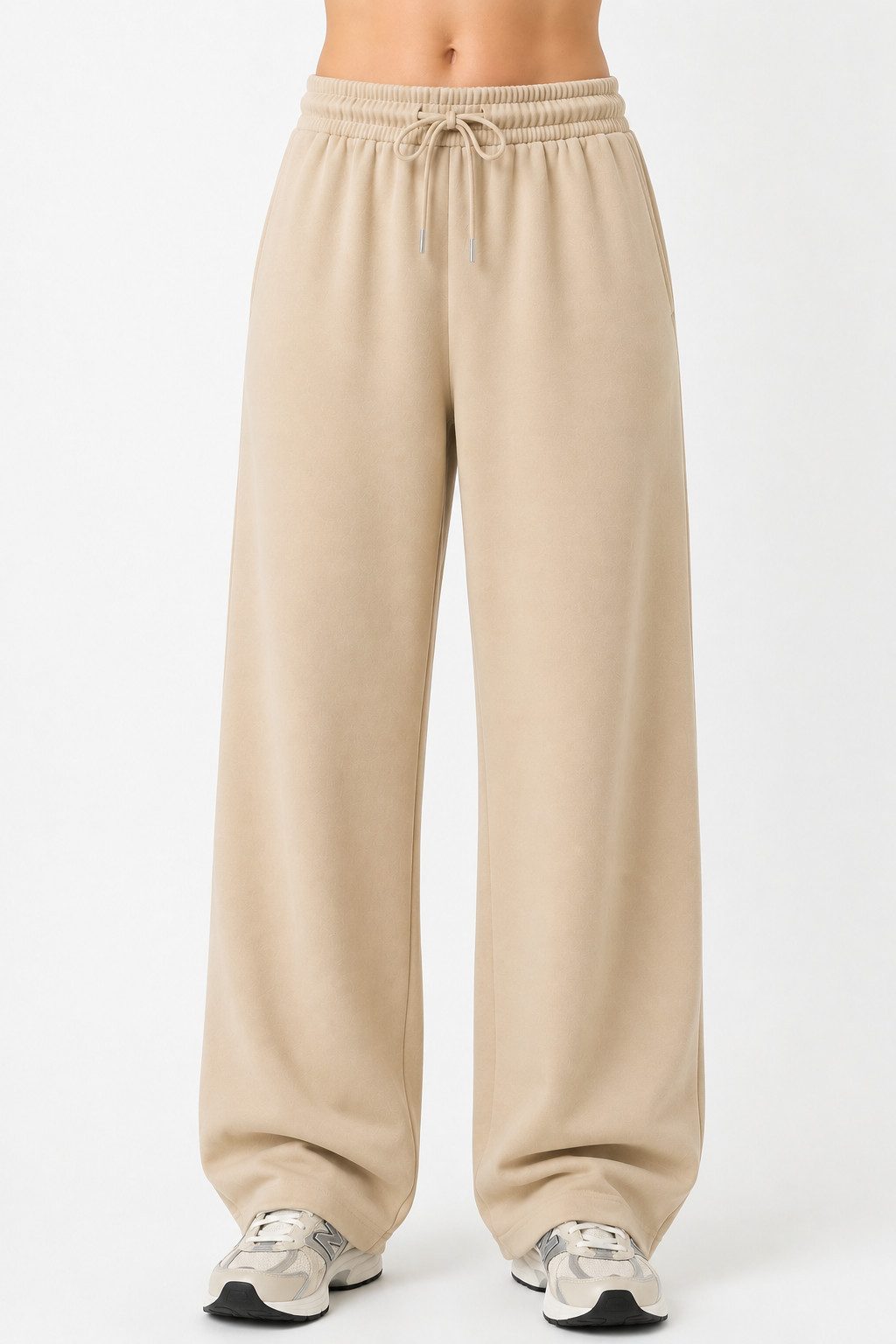 R-CAMP Sweathose Jogginghose Damen (Packung, 1-tlg., Joggingose für Damen) Lang Weite Sporthose Weites Bein Baumwolle Bequeme Wide Leg
