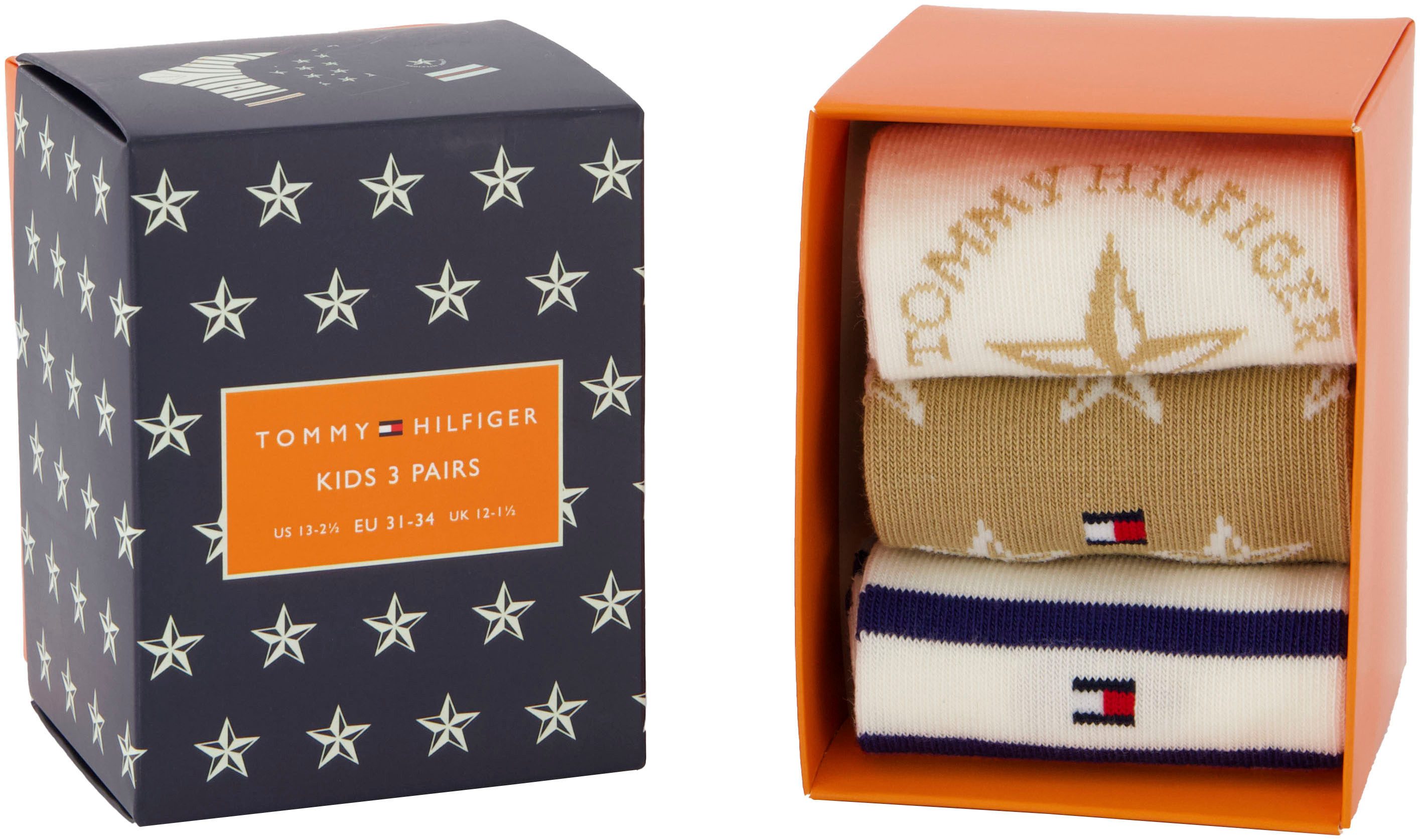 Tommy Hilfiger Socken (3-Paar) mit auffälliger Musterung günstig online kaufen