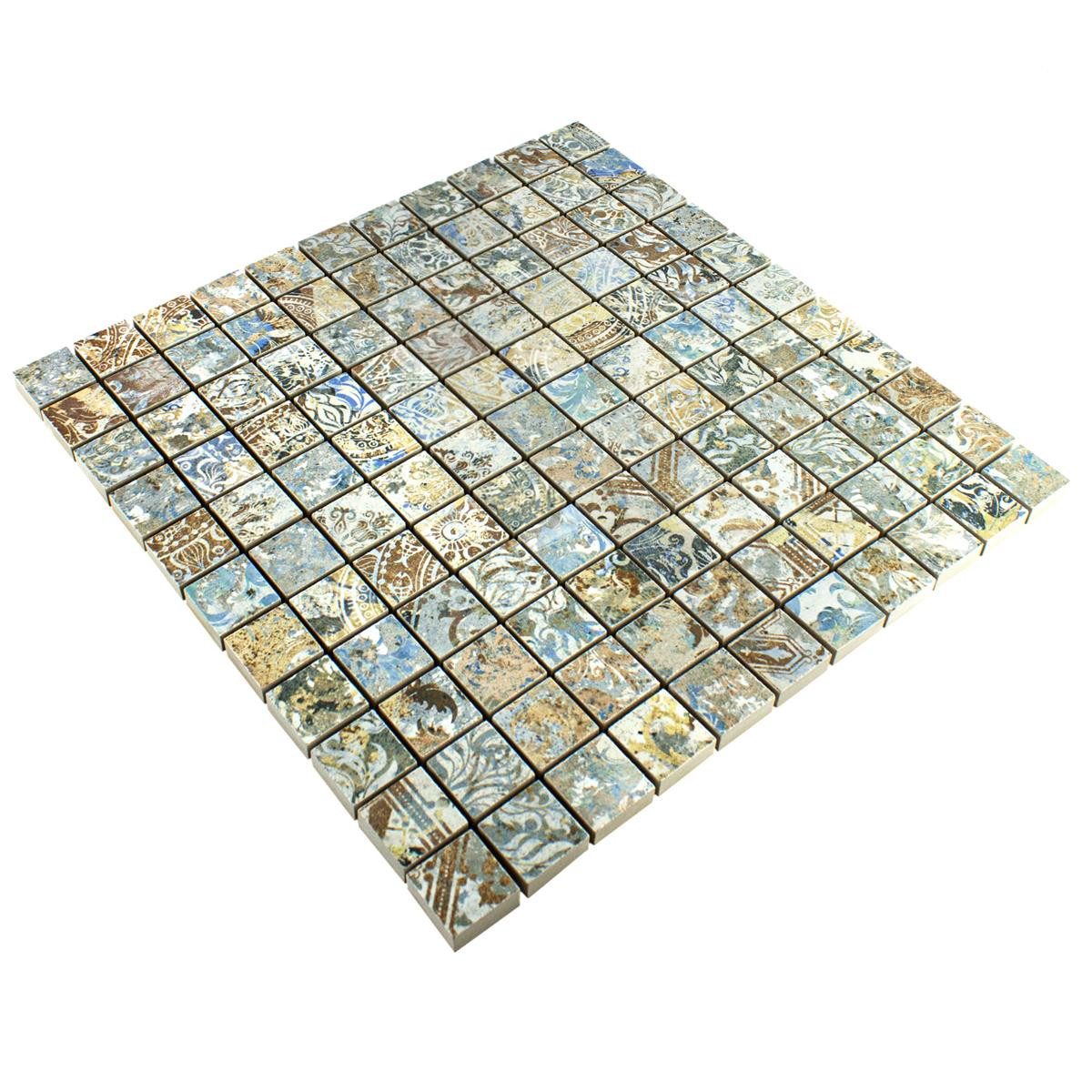 Mosafil Mosaikfliesen Keramikmosaik Fliesen Patchwork Bunt 25x25mm, Feinsteinzeug 29.500x29.500, bunt, Rutschfest