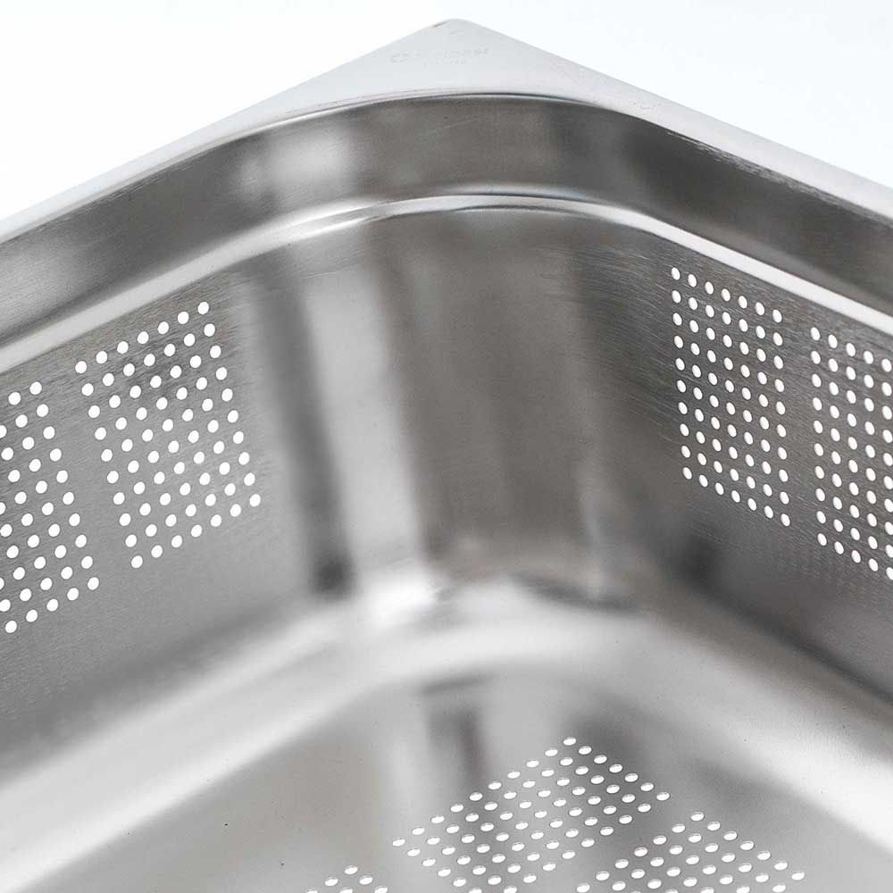 Morleos Thermobehälter Gastronormbehälter GN t 1/1 100 mm perforiert, Edelstahl, (Stück, 1-tlg., Behälter), Gastronombehälter, gelocht