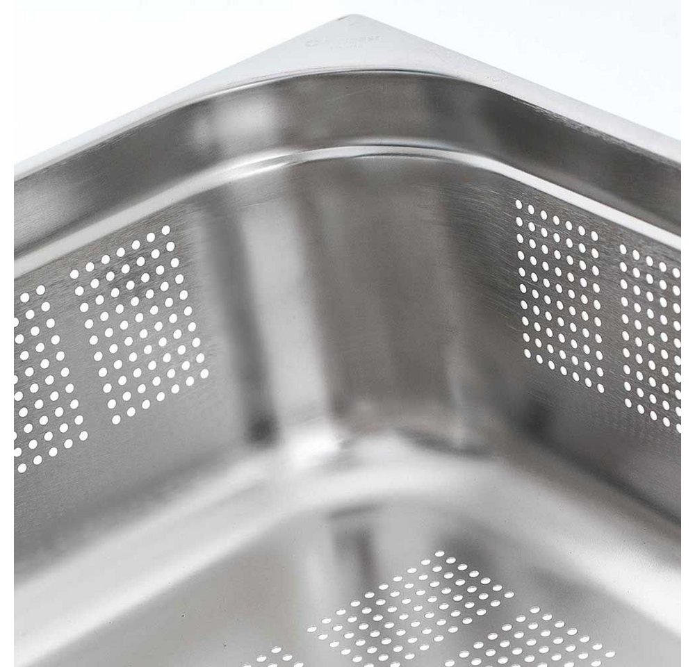 Morleos Thermobehälter Gastronormbehälter GN t 1/1 100 mm perforiert, Edelstahl, (Stück, 1-tlg., Behälter), Gastronombehälter, gelocht
