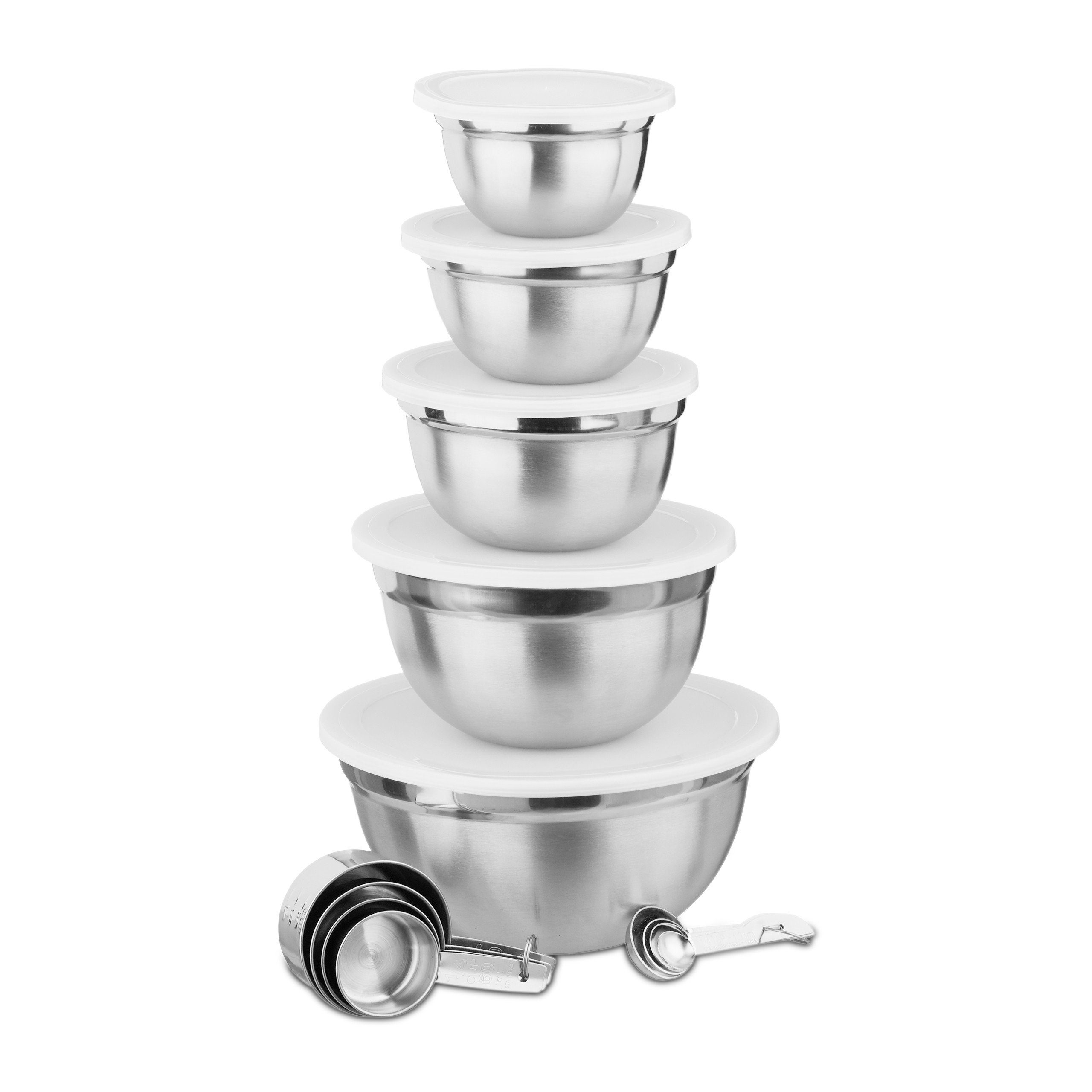 relaxdays Schüssel Küchen Set 18-teilig, Edelstahl, (18-tlg)
