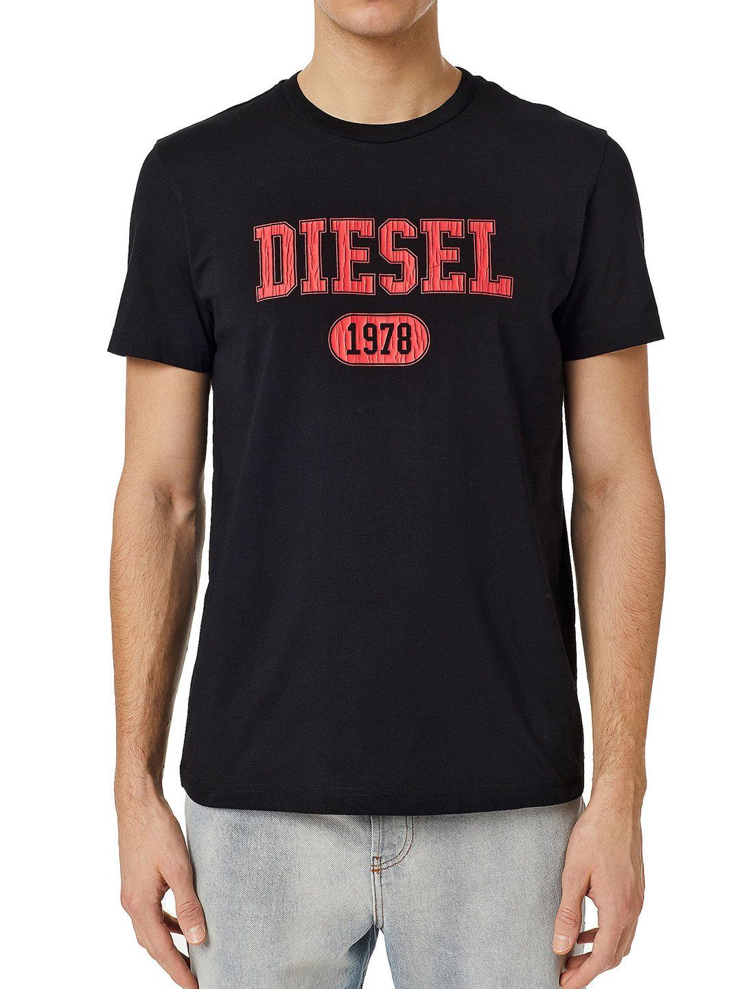 Diesel Rundhalsshirt Slim Fit Organic Logo günstig online kaufen