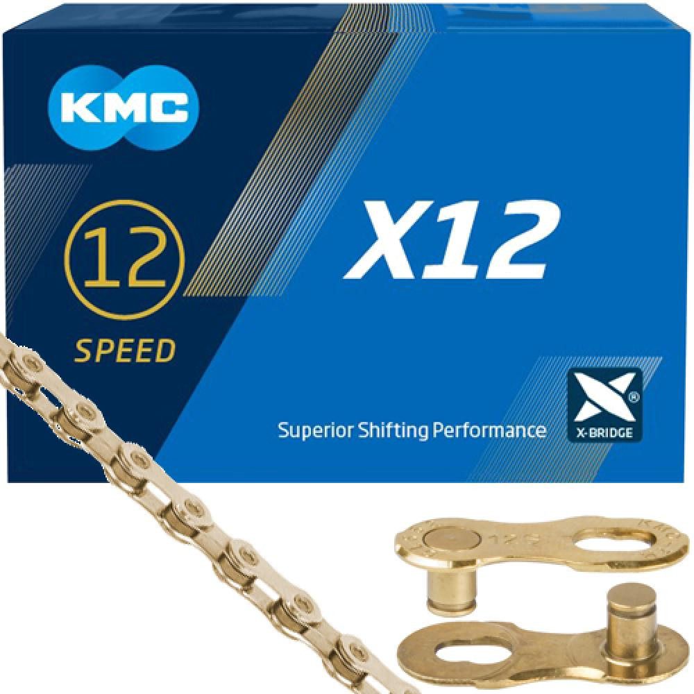 KMC Fahrradkette KMC Kette X12 Ti-N Gold 1/2" x 11/128" 126 Glieder 12-fach