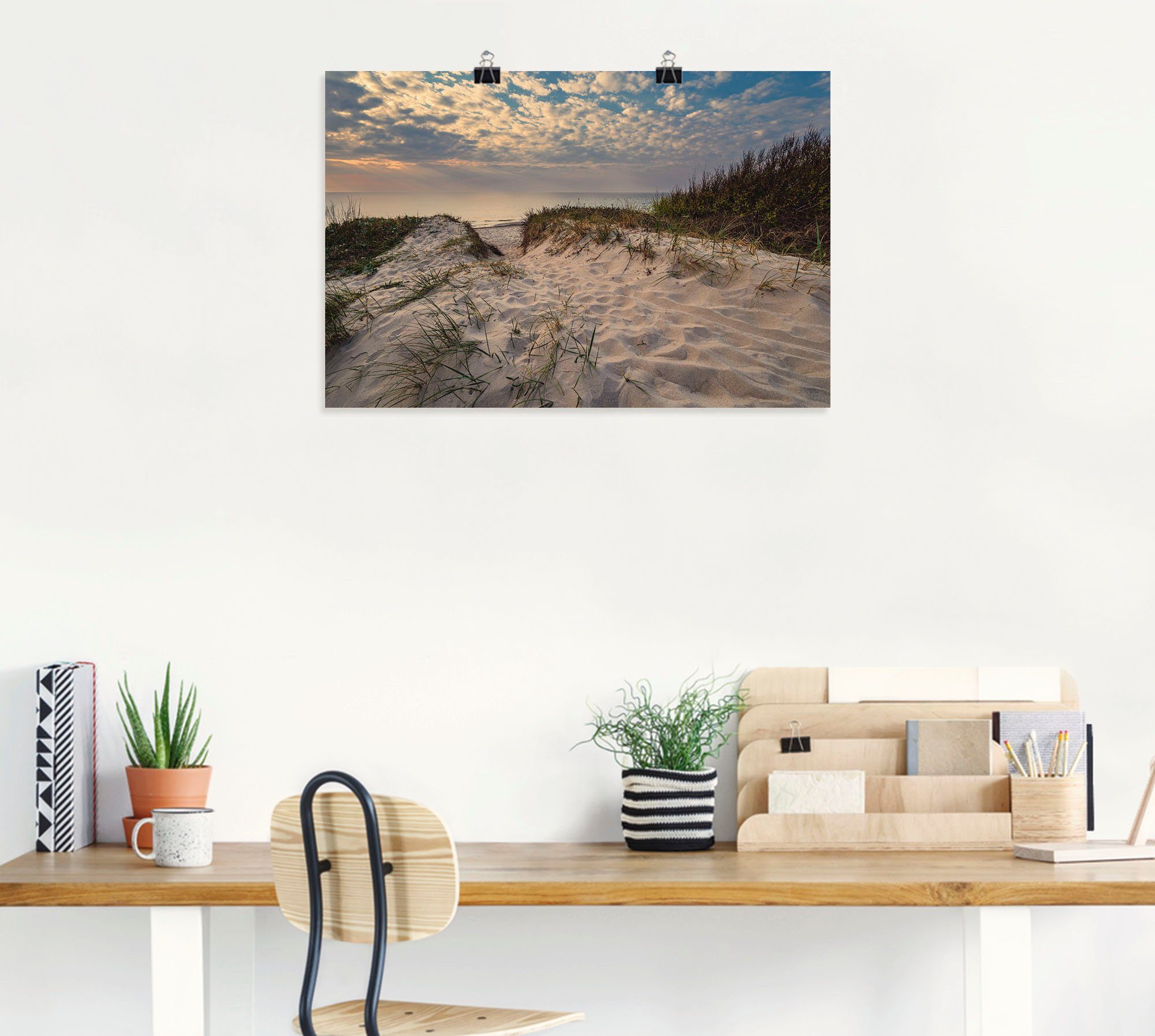 Strand an Größen Alubild, (1 Wandbild Wandaufkleber Küstenbilder oder Müritz, Graal Artland Leinwandbild, Ostsee St), Küste versch. Poster in als der