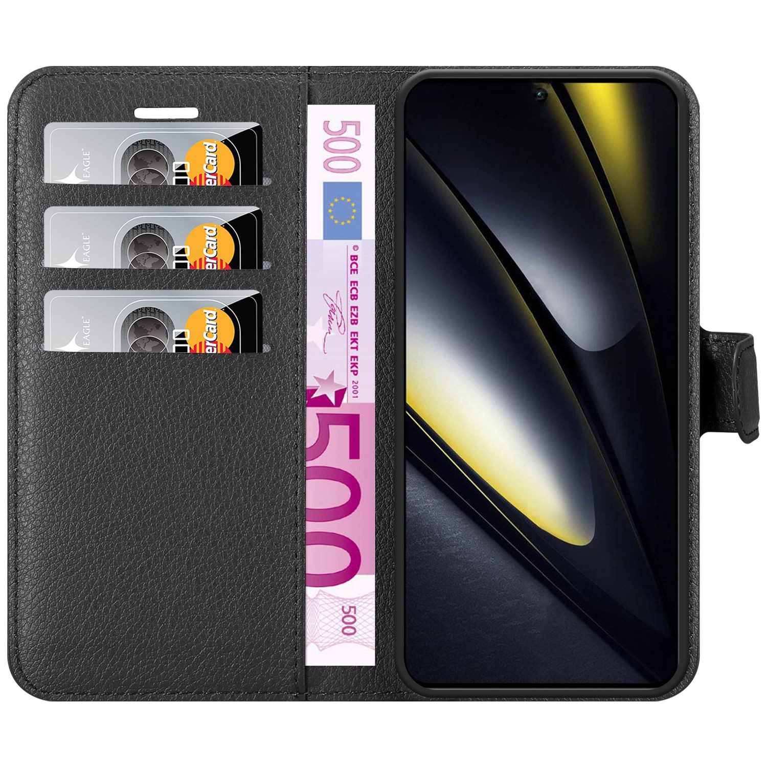 Cadorabo Handyhülle für Xiaomi Poco F6 Hülle Xiaomi Poco F6, Hülle Schutzhülle mit Standfunktion, Kartenfach und Magnetverschluss