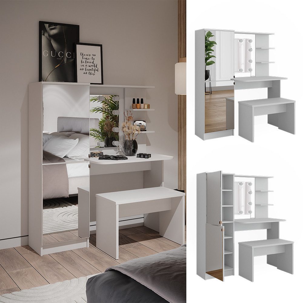 Vicco Schminktisch Jasmin, Weiß, 123 cm günstig online kaufen